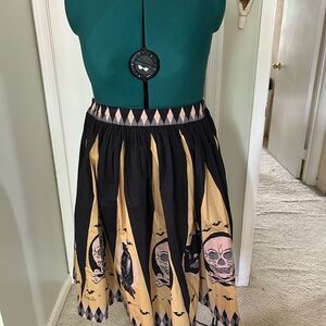 Gothic Skull Print Skater Skirt